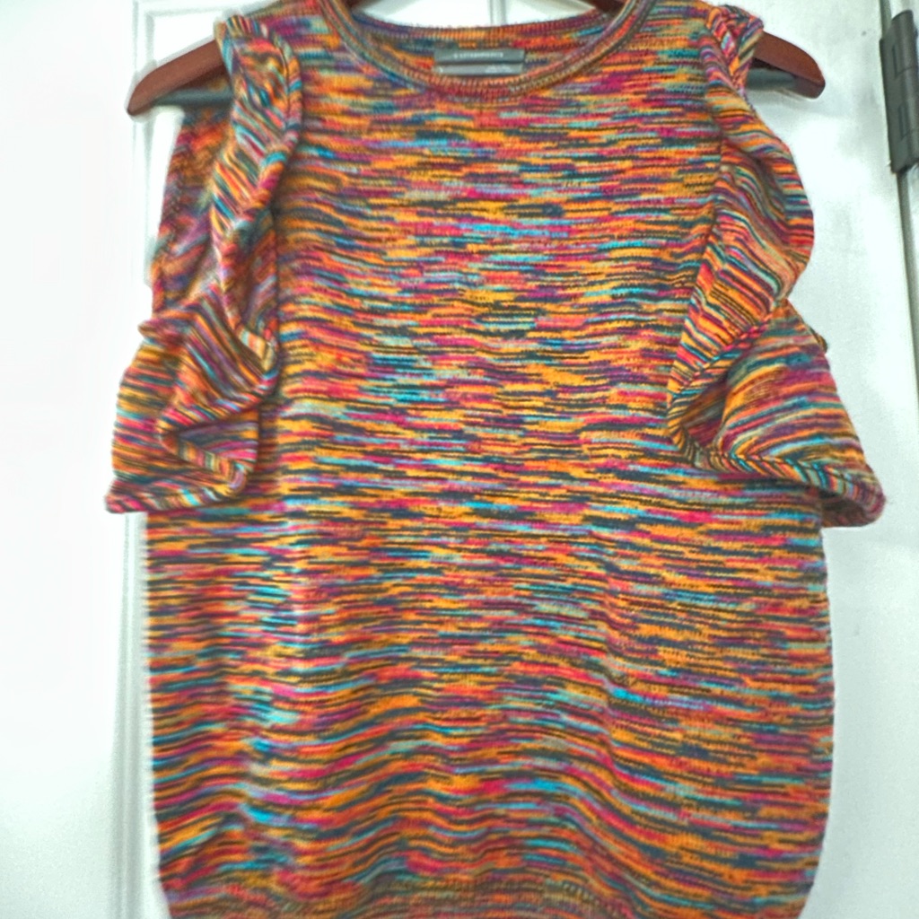 Anthropologie Top Sleeveless With Ruffle Flutter At Arm Area Sweater Siz